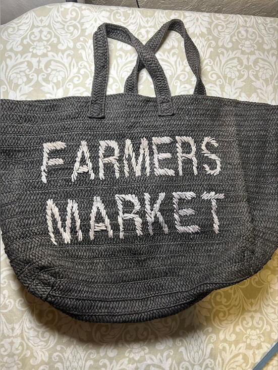 Handbags - BTB Farmers Market Gray Woven Tote Bag